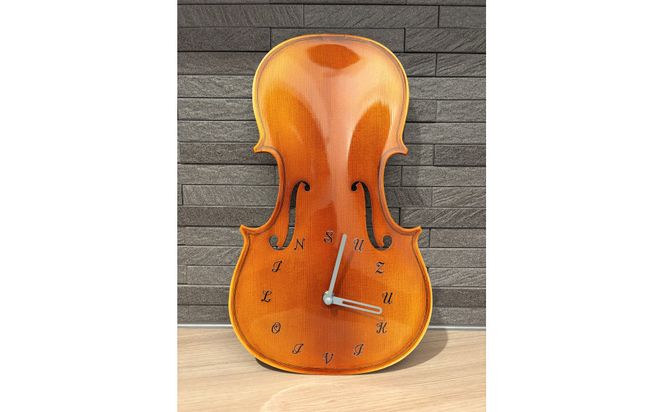 バイオリン職人が手掛けた“本物の“バイオリン時計【オモテ板使用】（壁掛けタイプ） 232238_AD77-PR