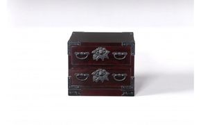仙台箪笥　二つ抽　木地呂塗【伝統 工芸品 グッドデザイン賞 タンス たんす 和タンス 仙台】 041009_GJ009