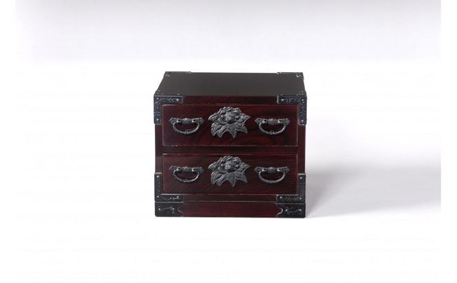 仙台箪笥　二つ抽　木地呂塗【伝統 工芸品 グッドデザイン賞 タンス たんす 和タンス 仙台】 041009_GJ009
