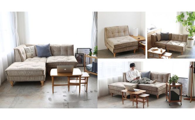 ソファ Herit. Block Sofa 2点セット インテリア 家具 おしゃれ 日用品 市場家具
