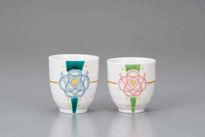 組湯吞　水引梅　相川志保作