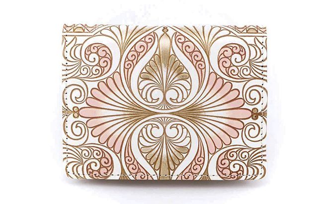 【文庫屋大関】箱まち小銭入れ　ロカイユ＜ベビーピンク＞【皮革工芸品】 ファッション小物 財布 民芸品 