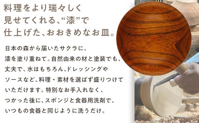 漆 仁取皿 (ニトリ皿) ケヤキΦ21cm　【お皿 グッドデザイン賞受賞 木 雑貨 食器 プレゼント おしゃれ 日本製 神奈川県小田原市】 142069_AR029