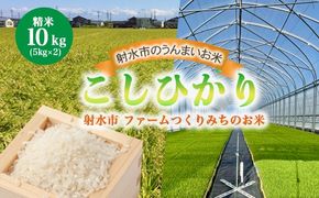 【射水市】【射水の美味しいお米】ファームつくりみちのお米 作道米R7年度産こしひかり 10kg（5kg×2）【精米】 ※離島への配送不可