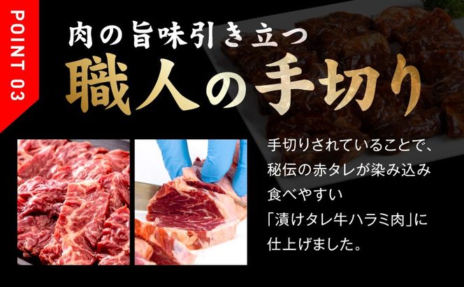 010B1801 【TVで紹介！】牛ハラミ肉 900g 秘伝の赤タレ漬け【小分け 300g×3P 牛肉 焼肉用 焼くだけ 小分け BBQ やきにく】
