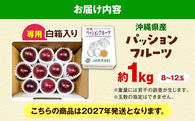 【2027年発送】【先行予約】 沖縄県産パッションフルーツ (1kg箱入り)／南国フルーツ 国産 果物 ギフト 産地直送 お取り寄せ 沖縄産 沖縄市 / ちゃんぷる～市場 [BCAA009]