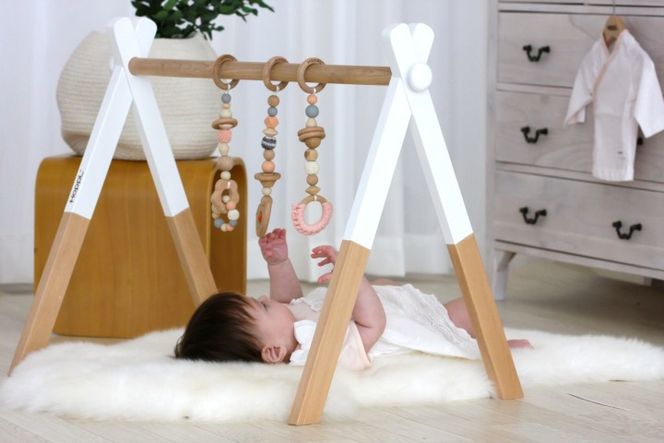 HOPPL（ホップル） 【アウトレット品】 ベビージムセット（シーグリーン）・ハンギングトイ（グリーン）