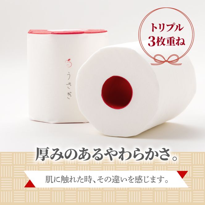 【望月製紙】トイレットペーパー 無香料 うさぎ8ロールギフトボックス 高級 トリプル 3枚重ね 22ｍ 純粋パルプ100％ やわらか 箱入り 贈答 プレゼント ギフト お祝い 高知県 土佐市【望月製紙株式会社】 [BQAR002]
