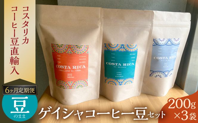 【豆】6カ月定期便ゲイシャコーヒー豆セット 【kw0287-0003】