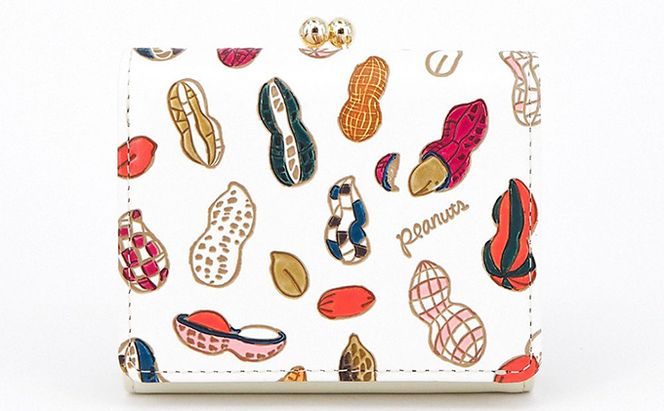 【文庫屋大関】三つ折りミニ財布　ピーナッツ【皮革工芸品】 ファッション 小物 民芸品 お札 カード 小銭 手のひらサイズ コンパクト 大人かわいい 牛革 手作り 国産 