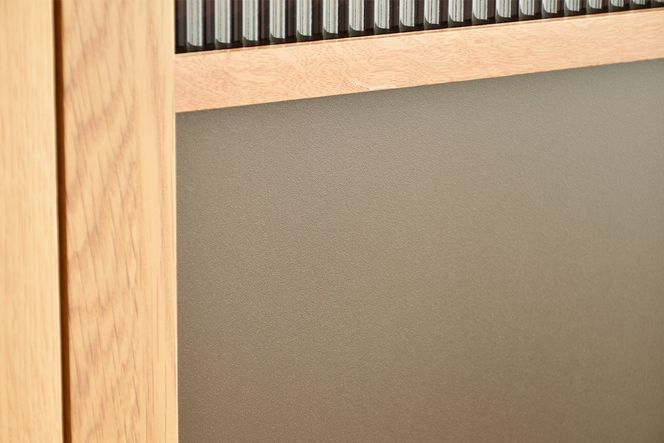 トレント 150 サイドボード【完成品 オーク ガラス スチール デザイン収納 リビング モダン】(H062368)