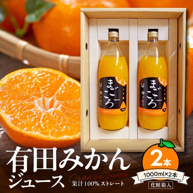 「まごころ」有田みかん 100％ ジュース 1000ml 2本_ZE6368n