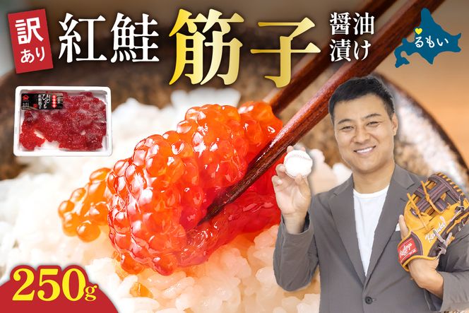 すじこ 〈11月配送〉訳あり 紅鮭筋子醤油漬 250g R002-052-11