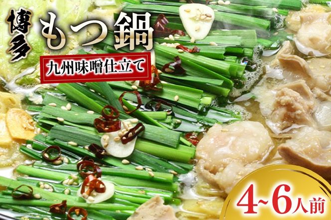 博多もつ鍋 セット (九州味噌仕立て) 4～6人前 [ベネフィス 福岡県 筑紫野市 21761393] 鍋 もつ鍋 モツ鍋 もつ モツ 味噌 みそ 博多 福岡 国産 国産牛 本場 ホルモン 冷凍