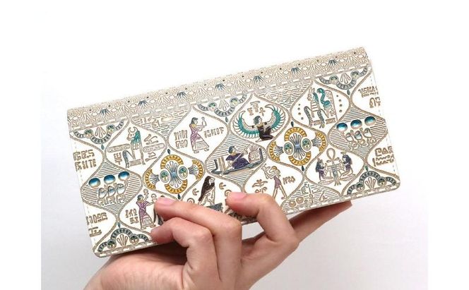 【文庫屋大関】束入れ エジプトNo.1【皮革工芸品】 財布 お札 お札入れ 長財布 カード 小銭 牛革 手作り 日本製 墨田区 東京都