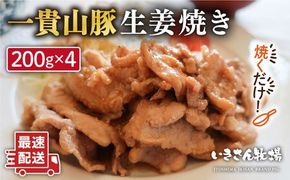 焼くだけ定番おかず！一貴山豚生姜焼き4個 いきさん牧場 《糸島》[AGB004] 生姜焼き 冷凍 焼くだけ 豚肉 おかず 肉料理 スタミナ 丼 ご飯