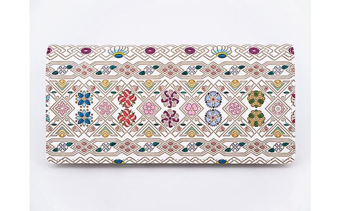 長財布 スッキリ大人の財布 束入れ 花菱 文庫屋大関 お札を折らない 財布 レディース レザー 本革 革 文庫革 薄い スリム 軽量 スリム財布 レディース財布 お財布 札入れ 札束入れ 日本製 和風 花柄 東京 墨田区