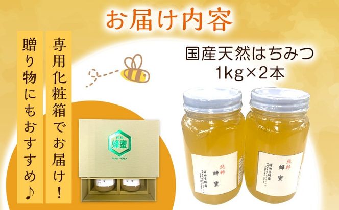 はちみつ 国産 蜂蜜 ハチミツ 2kg 国産 天然 はちみつ 1kg×2本 計2kg 福岡県 福岡 九州 グルメ お取り寄せ