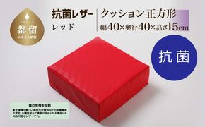 抗菌レザー【レッド】【正方形】【高さ15cm】【日本製】 EZ314