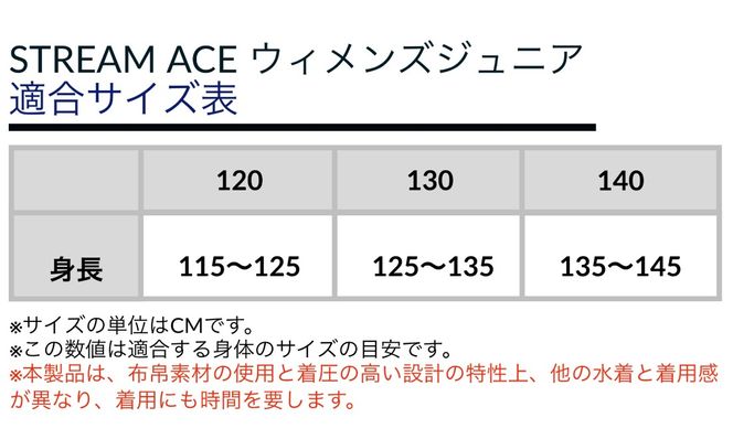 ミズノ　12競泳レース水着STREAM ACE（ウィメンズハーフスーツジュニアサイズ）ネイビー×ライトブルー　サイズ：１３０（ジュニア）-[G336-3]