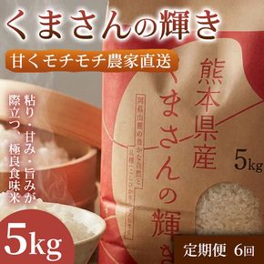 【定期便6ヶ月】【極良食味】熊本県産くまさんの輝き 5kg 1セット｜15年育成の甘み際立つブランド米 米 国産米 ブランド米 農園直送 家庭用 ギフト お取り寄せ 熊本県
