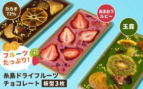 糸島ドライフルーツチョコレート3種 ギフトBOX入り《糸島》【itoshimacco《（株）やました》】 [ARJ017] チョコレート フルーツ カカオ 玉露 あまおう バレンタイン チョコ ギフト