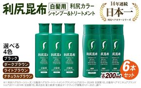 [色が選べる！6本セット]利尻カラーシャンプー＋利尻ヘアカラートリートメント 糸島市 / 株式会社ピュール [AZA037] 白髪染め シャンプー トリートメント ヘアケア 白髪ケア