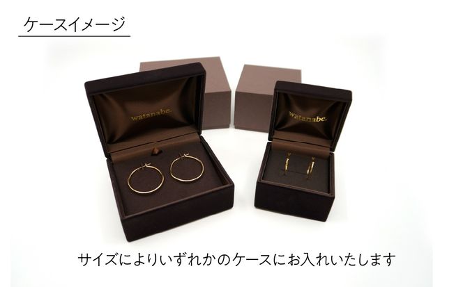 K18 フレアオーバル フープピアス 太さ2×25mm F•C-0106 SWCA039-2x25mm