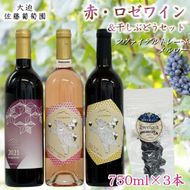 大迫佐藤葡萄園ワイン3本セット（ツヴァイゲルト赤・ロゼ・メルロー・干しぶどう） 【1396】