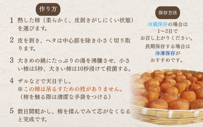 甘さが違う！とっても甘くなる生渋柿（平たねなし柿）あんぽ柿用 T軸枝無  約4.5～5kg　約24～30個＜2026年10月中旬～11月上旬ごろ順次発送＞-AP【art003B】