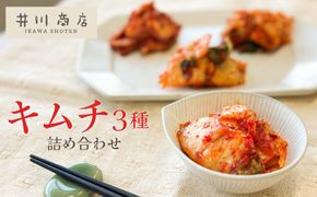 3種キムチ詰め合わせ （本格白菜キムチ・にんにく無し白菜キムチ・大根キムチ） 計6P（3種×2P） 食べ比べ 手作り 無添加 本格 発酵食品 健康食品 キムチ 白菜 大根 漬物 H147-006
