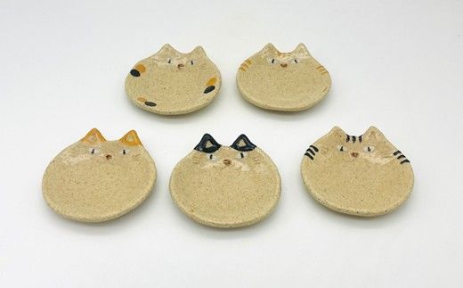猫小皿5枚セットBASIC【716】_HA1725
