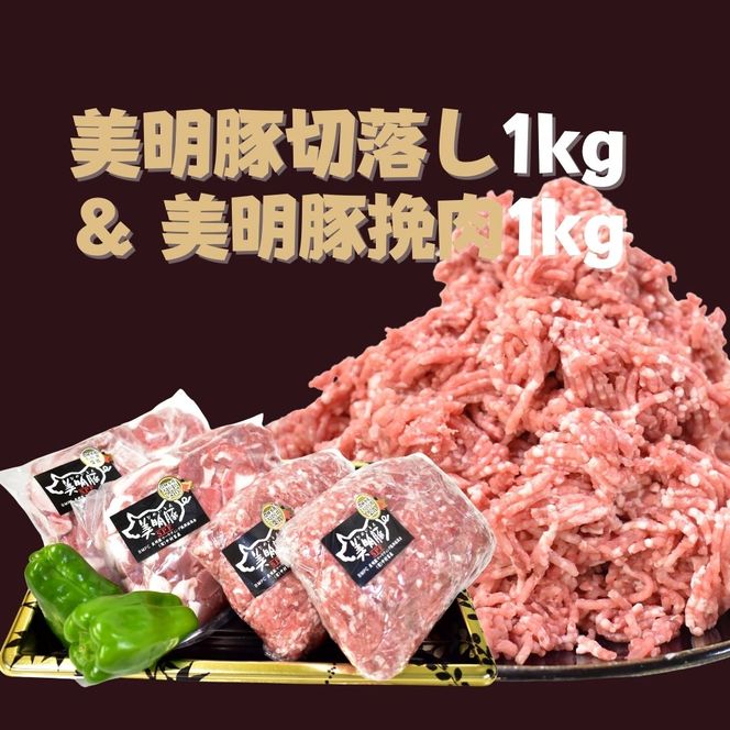 DH-2 【美明豚】切落し（500g×2）＆挽肉（500g×2）計2kg