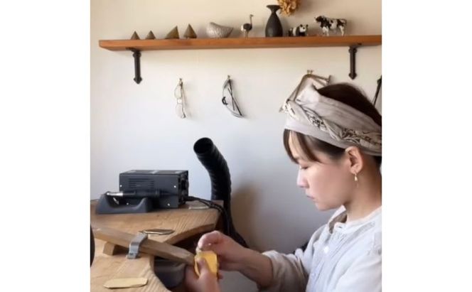 ブローチ ミツマタブローチ（brass）/　YUKIKOMATSUI ミツマタ 植物 真鍮 アンティーク ファッション 手作業 美濃市 岐阜県
