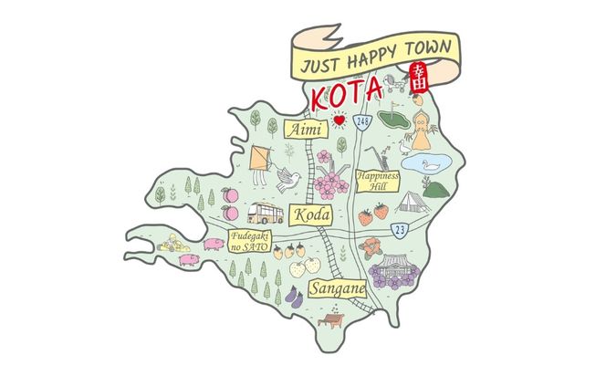 プリント トートバッグ【幸田町マップデザイン】 | オリジナル ファッション カバン 鞄