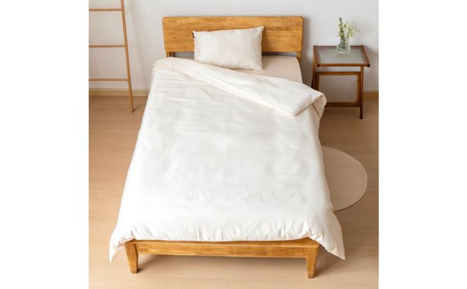 プレミアム　シルク風サテン布団カバー３点セット　シングル　【シャンパンベージュ】 ｜ 仙台市 寝具 オーガニック 安全素材 ギフト 高品質 快適サポート 041009_HX009VC01