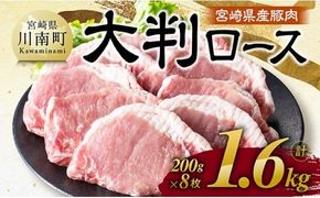 宮崎県産豚肉　大判ロース　1.6kg（200g×8枚） 【 肉 豚肉 ステーキ とんかつ 生姜焼き 】[C11116]