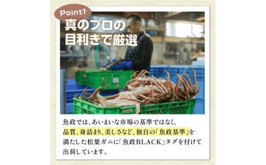 【蟹の匠 魚政】茹で　プレミアムズワイガニ 魚政BLACK（松葉ガニ・越前ガニ）特撰 大サイズ（1000～1100g） 2匹セット(1月～3月発送） 松葉蟹 蟹 かに カニ ガニ がに ボイル 海産物 甲殻類 海の幸 まるごと　UO01307