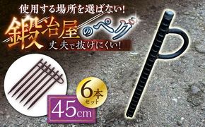 鍛造ペグ 45cm 6本セット/ キャンプ キャンプ用品 ペグ キャンプ場 アウトドア用品 / 南島原市 / 重光刃物鍛造工場[SEJ017]
