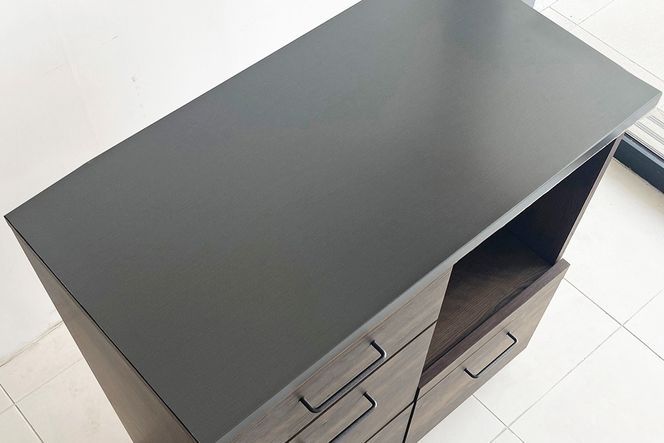 グラーデ 80 キッチンカウンター BR【ブラウン 完成品 特殊鋼板 耐熱 耐傷 収納 省スペース】(H062349)