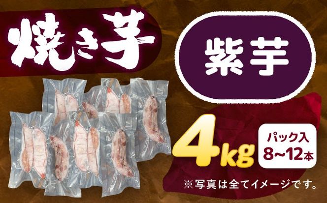 選べる品種/ 焼き芋 紫芋 4kg (8〜16本) さつまいも 焼きいも おやつ 愛西市 / 就労継続B型事業所ヤシの木[AEDG007]