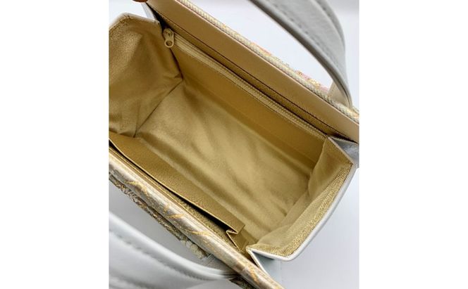 バッグ 珠陽工芸 上合わせフォーマルボストンバッグ 正絹花柄織物 鞄 カバン ボストンバッグ レディース フォーマル 工芸品 自立型 牛革 ファッション 洋装 和装 雑貨 墨田区 東京都