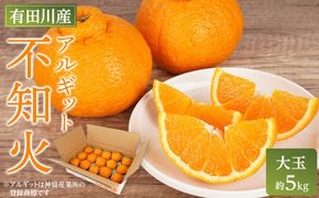 アルギット 不知火 約5kg 大玉 サイズ（15～18玉）| 先行予約 不知火 デコ みかん 甘い おいしい ジューシー 完熟 期間限定 数量限定 フルーツ 果物 柑橘 人気 おすすめ 高級 こだわり ギフト 旬 お取り寄せ 送料無料 和歌山 有田川町 DT016