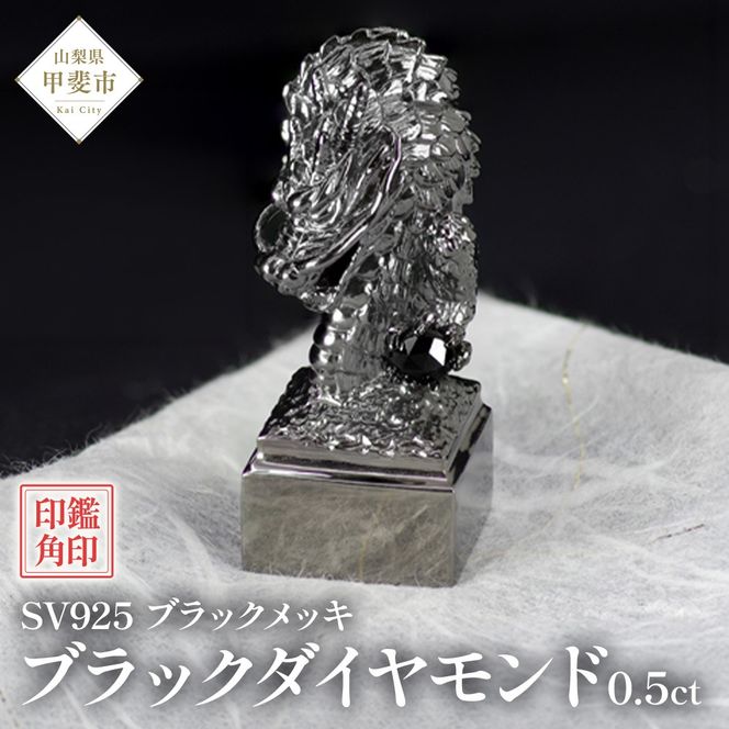 印鑑 龍モチーフ 角印 SV925 〔工芸品〕stamp-003　BR-63