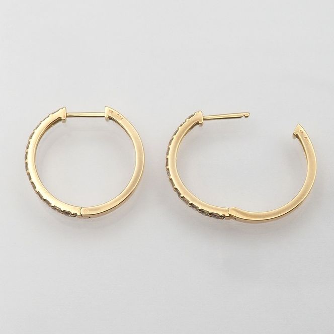 K18 0.30ct ダイヤモンド フープピアス　FP-000331 SWBT023-k18