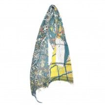 30-17 tamaki niime播州織コットン100％プリントショール（中判） 