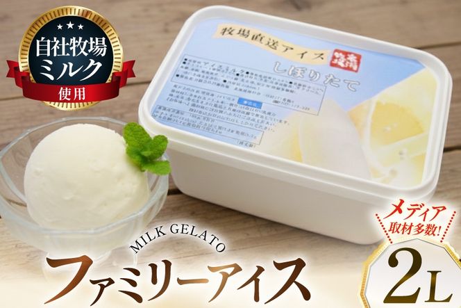 テレビで紹介！ アイス ジェラート ミルク 2L ファミリーサイズ ジャンボサイズ [岩瀬牧場 北海道 砂川市 12260961] 冷凍 アイスクリーム 詰め合わせ スイーツ