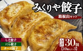 みくりや餃子 箱根山セット 小（10個入り×3） | 食べ比べ 詰め合わせ バラエティー 冷凍 ギョウザ 惣菜 おかず お弁当 しそ餃子 にら餃子 チーズ餃子