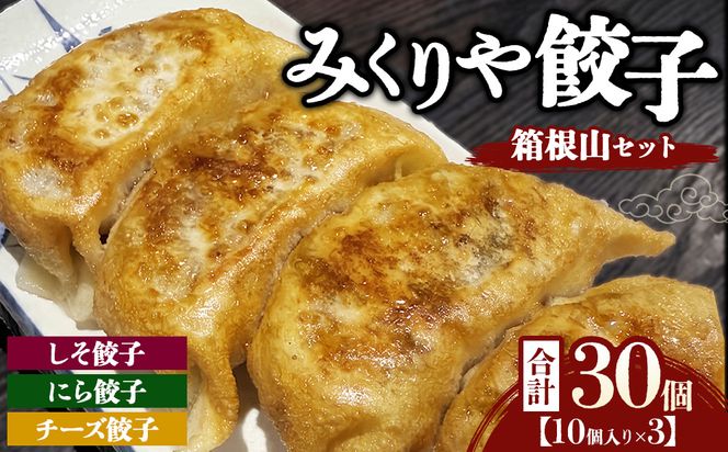 みくりや餃子 箱根山セット 小（10個入り×3） | 食べ比べ 詰め合わせ バラエティー 冷凍 ギョウザ 惣菜 おかず お弁当 しそ餃子 にら餃子 チーズ餃子
