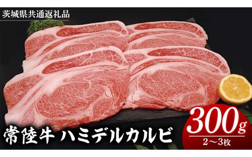 常陸牛 ハミデルカルビ 300g （ 2～ 3枚 ） (茨城県共通返礼品) 国産 焼き肉 カブリ ゲタ リブ芯 リブ巻 中落ちカルビ バーベキュー BBQ お肉 ブランド牛 黒毛和牛 和牛 国産黒毛和牛 国産牛 牛肉 [BM139us]